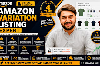 fix and create amazon product variation listings