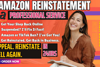 reinstate amazon, tiktok account fix section 3 suspension appeal letter poa