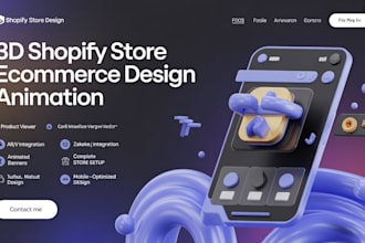 3d shopify ecommerce store, 3d animated website, animated shopify banner, framer