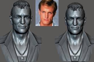 sculpt 3d head bust model realistic face likeness in zbrush stl file 3d printing