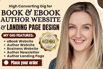 do ebook website book author website ebook author landing page website design
