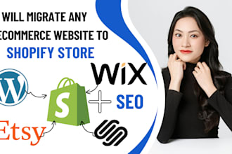 migrate esty wix wordpress squarespace to shopify store website migration