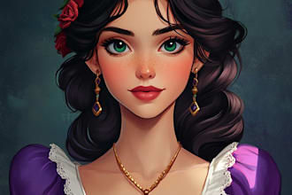 portrait or your character in disney style