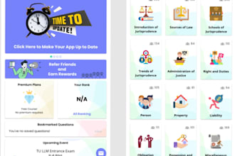 develop examination preparation app, study planner, online course app, quiz app