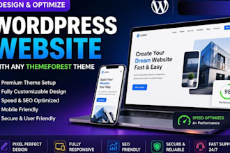 design wordpress site with themeforest theme