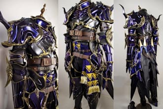 create wearable 3d cosplay model 3d knight armor 3d cosplay weapon props 3d mask