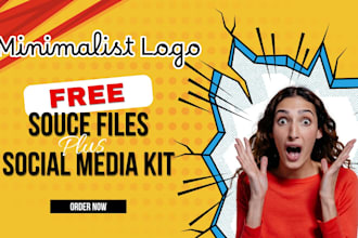 design minimalist logo with free source files and social media kit