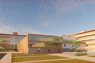 rebuild 3d luxury hotel,exterior landscape,commercial building,cgi rendering,skp