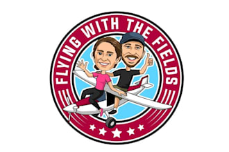 make glamorous mascot cartoon logo for fly to new heights