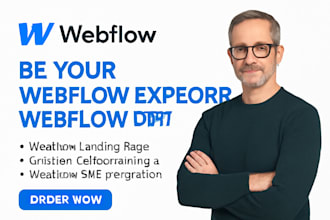 be your webflow developer webflow expert design webflow landing page site cms