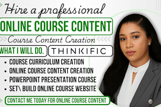 create online course content, thinkific course creation, lms setup, ebook