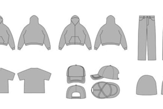 create technical flat sketch and tech pack