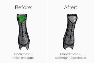 repair and fix your broken 3d file, mesh or solid