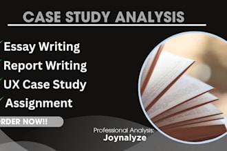 write a UX case study, case study analysis, or research report