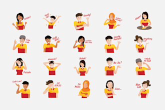 design whatsapp sticker, animated sticker, and GIF