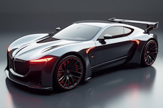 do 3d car design, futuristic car 3d model, car prototype 3d, vehicle modeling,