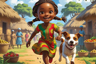 draw african children story book illustration and kids story activity puzzle