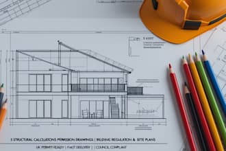 draw structural calculation, planning permission building regulation site plan