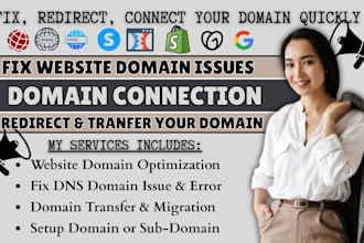fix domain connection, dns, and email issues, connect domain to shopify quickly