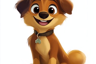 pet portrait into cartoon disney style
