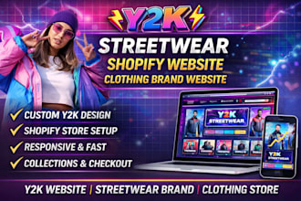 build y2k website streetwear shopify website  clothing brand website clothing