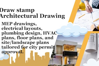 design mep electrical plumbing hvac floor, site plans landscape  permit approval