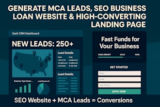 generate mca leads, business loan, landing page and business loan website SEO