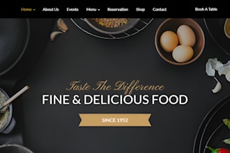 food delivery website meal prep website restaurant website food catering website