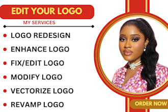 do logo redesign, redo, remake, edit, modify, fix, vectorize