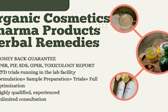 formulate organic cosmetics, pharma products herbal remedies