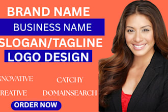 create catchy business name, logo design, slogan and web design for your brand