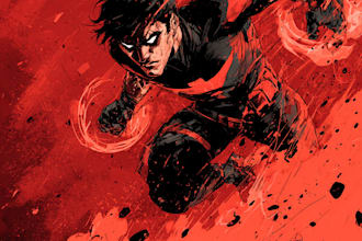 draw marvel style comic book superhero or villain character