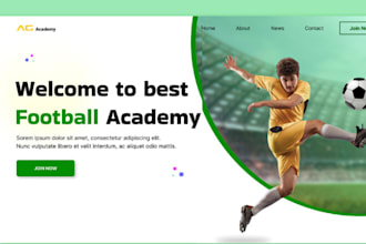 build squarespace football academy website sport soccer academy website