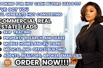 commercial real estate leads skip tracing cash buyers leads facebook, google ads