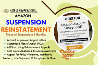 write amazon poa for account reinstatement, suspension appeal, and asin reinstat