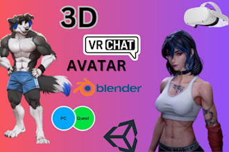 model 3d avatars vrc avatar furry anime protogen avatar
