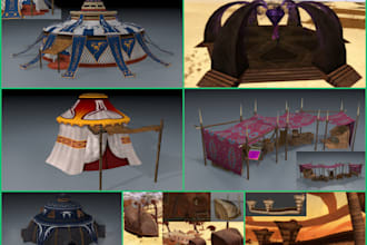 model 3d buildings for your game, including uv and textures