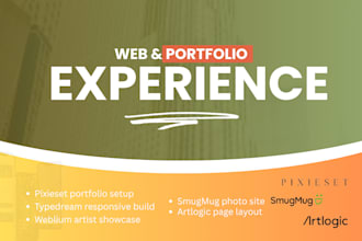 create a pixieset, smugmug, weblium or typedream site
