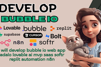 develop bubble io web app adalo lovable ai mvp saas softr replit automation