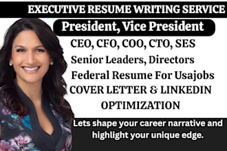 build and design senior executive, director, svp, vp resume, CV and cover letter