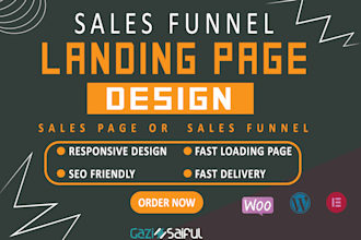 build sales funnel or clickfunnels landing page website using wordpress