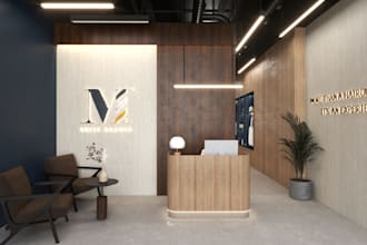 do 3d interior design and render for the office