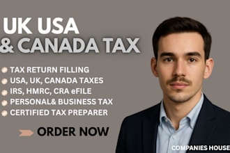 prepare and efile USA, UK, canadian taxes for personal, corporate and llc