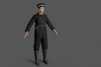 ue5 3d soldier character, uniform asset model,hair asset,male skin textures,rig