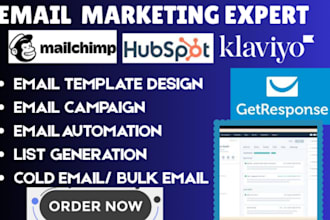setup klaviyo flows design email templates and do cold email marketing
