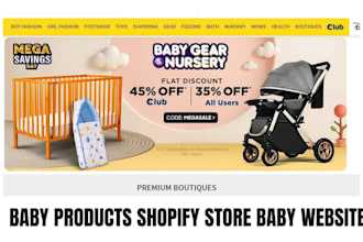 design baby products shopify store bathing soap diaper, tooth cream baby website