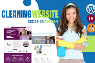 create house cleaning website, with booking koala, with elementor website design