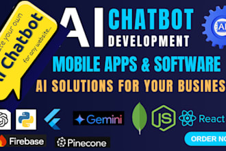 develop ai chatbot, ai website, ai saas, ai mobile app, ai agent or ai software