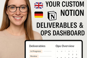 build custom notion deliverables operations dashboard uk, us, germany business