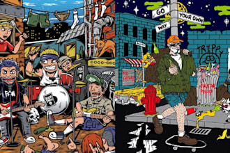 design cartoon spotify single music mixtape album cover artwork illustration